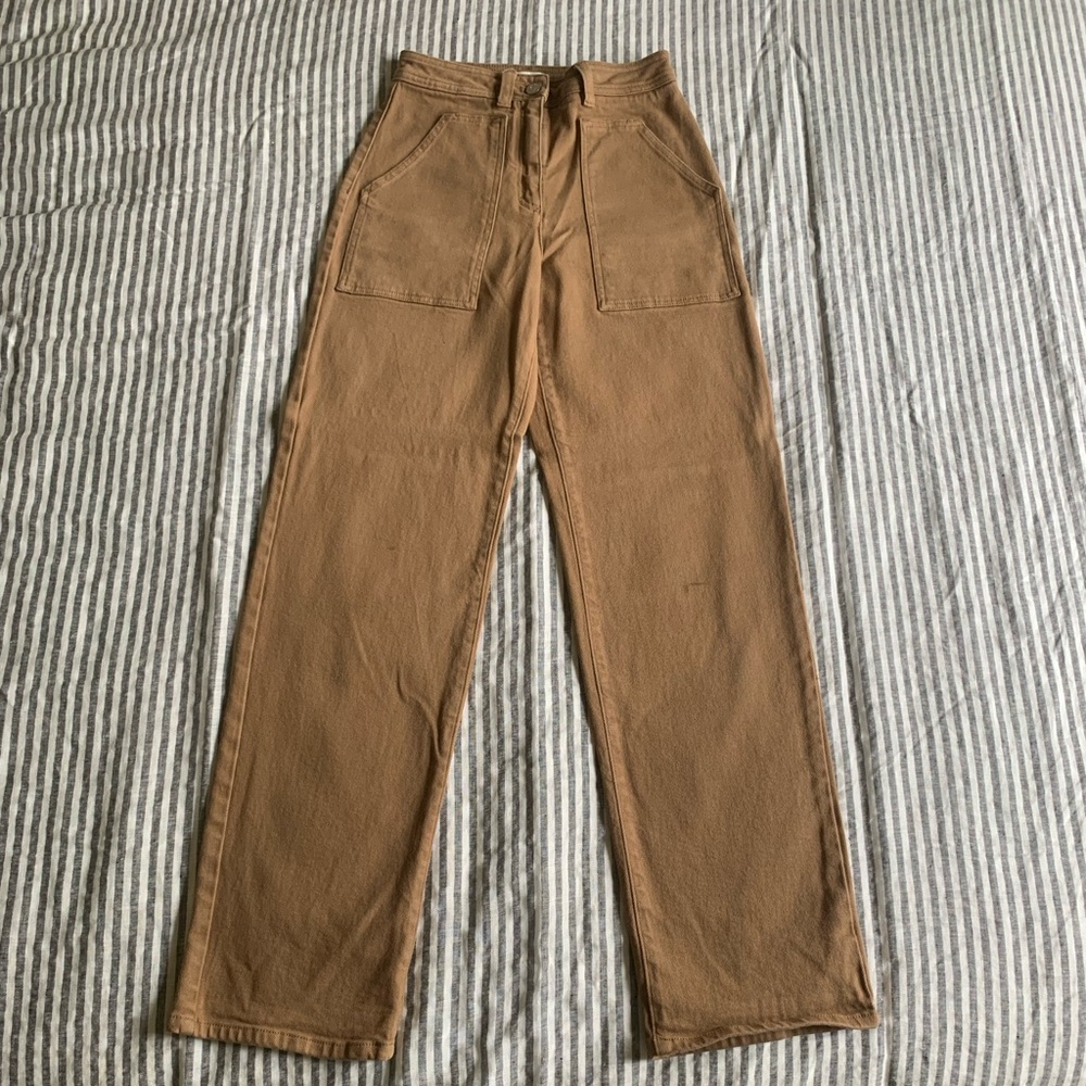 Aritzia Wilfred Camel Utility Pant